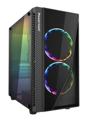 Εικόνα της POWERTECH Gaming case PT-839, tempered glass, 3x 120mm fans (2x RGB)