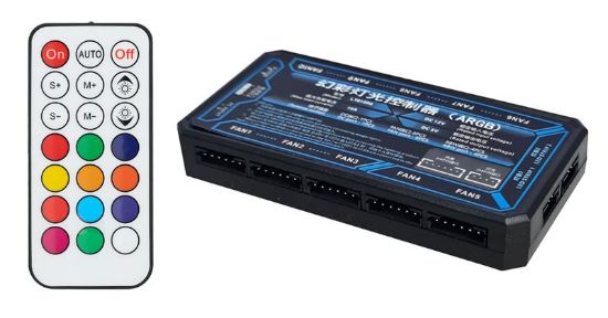 Εικόνα της ORICO RGB fan controller CSF-KZ με ασύρματο χειριστήριο, 10 connectors